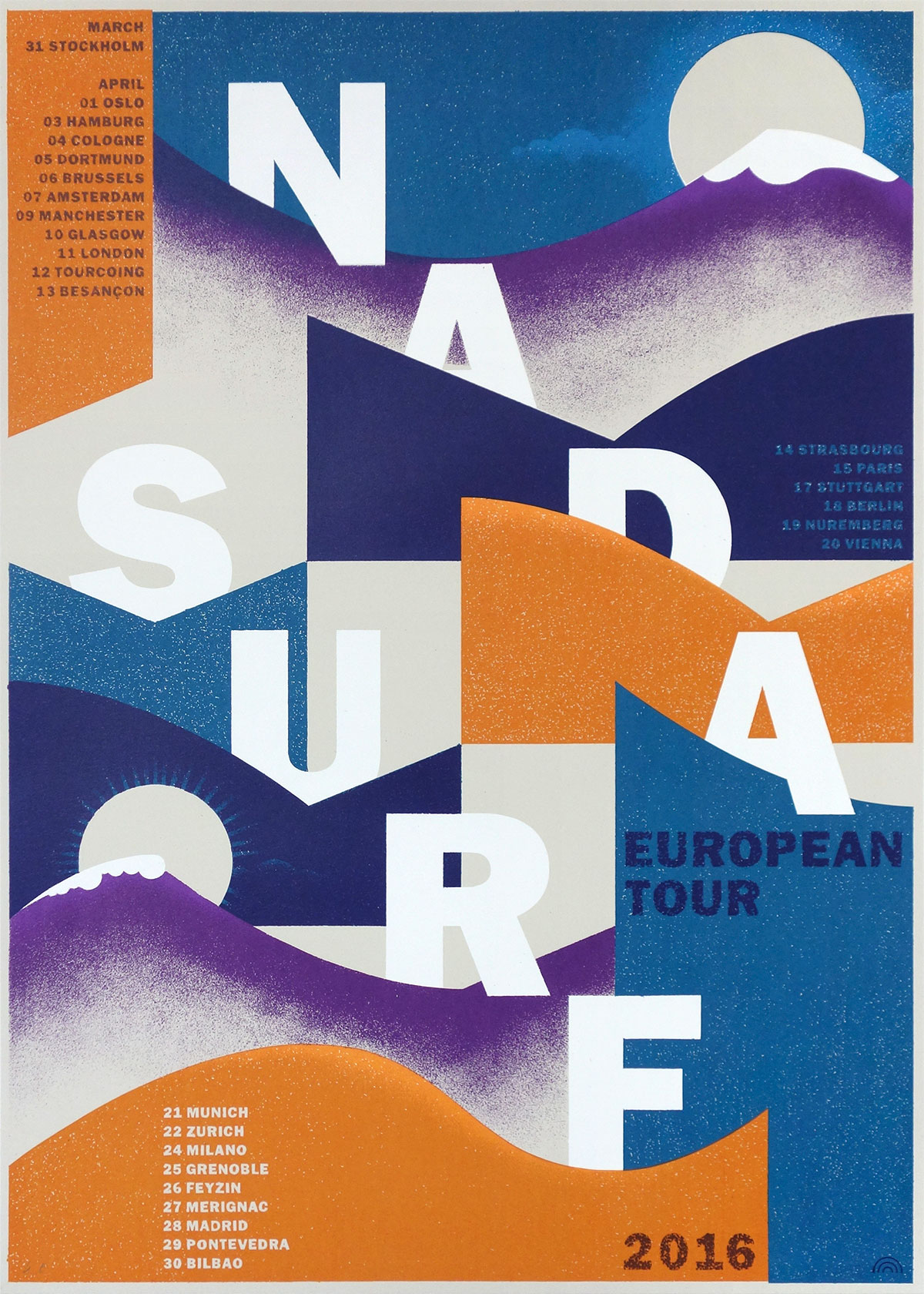 Nada Surf gigposter by Rainbow Posters